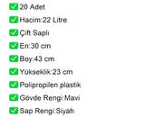 Plastik Market Alışveriş El Sepeti 22 Litre Mavi 20 Adet