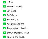 Plastik Market Alışveriş El Sepeti 22 Litre Kırmızı 1 Adet