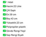 Plastik Market Alışveriş El Sepeti 22 Litre Yeşil 1 Adet