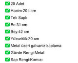 Tel Market Alışveriş El Sepeti 20 Litre 20 Adet
