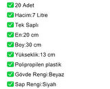 Plastik Kozmetik Alışveriş El Sepeti 7 Litre Beyaz  20 Adet