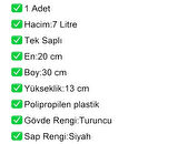 Plastik Kozmetik Alışveriş El Sepeti 7 Litre Turuncu 1 Adet