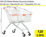 MA120 Metal Market Alışveriş Arabası 120 Litre