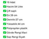 Tekerlekli Plastik Market Alışveriş El Sepeti 54 Litre Mavi 10 Adet