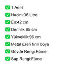 MA36 Şarküteri ve Kuruyemiş Metal Market Arabası 36 Litre Füme