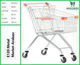 E120 Metal Market Alışveriş Arabası 120 Litre