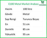 E100 Metal Market Alışveriş Arabası 100 Litre