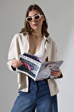 Oversize Kalıp Poplin Kumaş Basic Kadın Gömlek