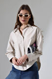 Oversize Kalıp Poplin Kumaş Basic Kadın Gömlek