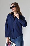 Oversize Kalıp Poplin Kumaş Basic Kadın Gömlek