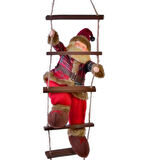 Yılbaşı Süsü Ahşap Merdivenli Noel Baba Figür Büyük Boy 40 cm - Merdiven ile 78 cm