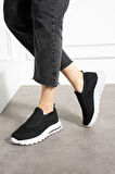 Siyah Triko (Beyaz Taban) Günlük Kadın Sneaker