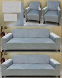 NeseliHome Tüm Giydirme İtalyan süet 3-3-1-1 Koltuk Örtüsü