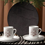 Kişiye Özel Harfli & İsimli 2’li Türk Kahvesi Fincan Takımı – Vintage Çerçeve