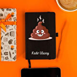Poo Tasarımlı Kişiye Özel Deri Defter ve Bardak Hediye Seti