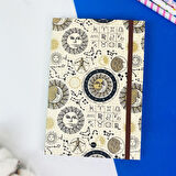Tarot Ay Ve Güneş Tasarımlı Lastikli Defter