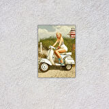 Avrupa Güzelleri Tasarımlı Retro 20 x 28 cm Mdf Duvar Dekorasyon Posteri