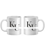 Kişiye Özel Baş Harf ve İsim Yazılı Şık Tasarım Kupa Bardak