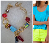 GOLD ZİNCİRLİ CAM BONCUKLU BİLEKLİK