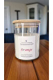 Aromaterapi & Meditasyon İçin Bambu Kapaklı Doğal Soya Mum – Portakal Kokulu (120 gr)