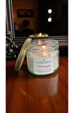 Portakal Kokulu Doğal Soya Mum Aromaterapi ve Meditasyon İçin El Yapımı Cam Kavanoz