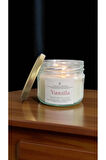 Vanilya Kokulu Doğal Soya Mum Aromaterapi ve Meditasyon İçin El Yapımı Cam Kavanoz