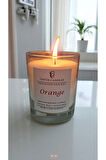 Cam Bardakta %100 Doğal Portakal Aromaterapi Soya Mum – El Yapımı, 180 gr, 40 Saat