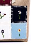 Omuz Çanta Patchwork Jüt Kumaş