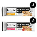 Fropie Vegan High Protein Bar 6’lı Set - Yer Fıstık Ezmeli & Fındıklı & Çilekli