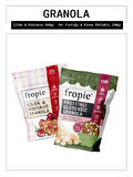 Fropie Çilek Hibiskus ve Proteinli Glutensiz Yer Fıstıklı Kinoa Patlaklı Granola Paketi x2