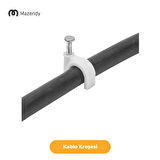 Çelik Çivili Kablo Kroşesi 5 Numara 100 Adet Pratik Beyaz Kablo Kroşesi