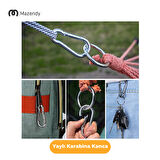 12x140 mm Düz Yaylı Karabina Kanca 1 Adet Paslanmaz Çelik Aparat