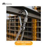 Vidalı Yaylı Karabina Kanca - 11x120 mm (10 Adet) - Kamp, Güvenlik, Emniyet, Anahtarlık