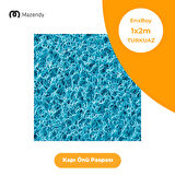 Kıvırcık Paspas 1x2m 14mm Turkuaz Kapı Önü Kaymaz Dış Mekan Halısı