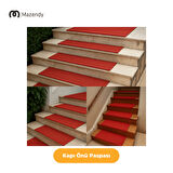 Kıvırcık Paspas 1x15m 14mm Kırmızı Kapı Önü Kaymaz Dış Mekan Halısı