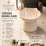 Seahorse Seramik Yüksek Mama Kabı – Ergonomik Kedi & Köpek Mama Kabı (11 CM)