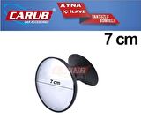 Carub İç Dikiz Aynası Vantuzlu Bombeli Yuvarlak Küçük 7 cm