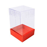 Asetat Kutu Altı Karton 5X5X8 CM (50 Adet)  Kırmızı