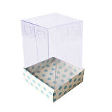 Asetat Kutu Altı Karton 5X5X8 CM (50 Adet)  Puantiyeli Mavi