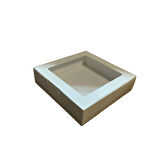 Karton Kutu Pencereli  Havlu Kutusu 25X25X5 (10 Adet)  Beyaz
