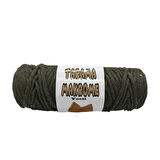 Taranabilir Makrome İpi Taranan Makrame Pamuk İpliği 5 MM 250 GR  Yeşil