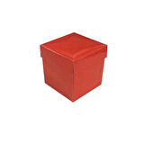 Komple Karton Kutu Düz Renk 7X7X7 CM (25 Adet)  Kırmızı