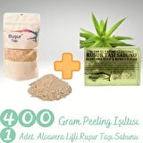 400 Gr Peeling Işıltısı ( +-%10) + ALOEVERA Lifli  RUŞUR SABUNU  Doypack