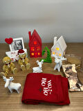 14 Parça Yılbaşı Hediye Kutusu Noel Temalı Dekoratif Set Yılbaşı Süsleri Yeni Yıl Hediyesi