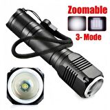 F.B.I F-82 T6 Led Zoomlu 2000 LM Yüksek Işık Şarjlı El Feneri