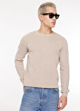 Sseinse Bisiklet Yaka Slim Fit Bej Erkek Kazak MI2508SS