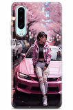 Huawei P30 uyumlu Otomoto 23 HQ Baskı Pembe Spor Araba