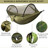 Cibinlikli Kamp Hamak 260x140 cm – Taşınabilir Seyahat ve Açık Hava Uyku Hamak 200 Kg 