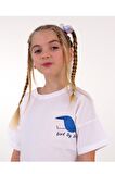 2'li Kısa Kollu Baskılı Unisex Çocuk Tshirt Bej-Beyaz