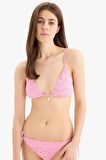 DeFacto Regular Fit Nakışlı Brode Üçgen Bikini Üstü-Fall in Love B6894AX25SMPN164